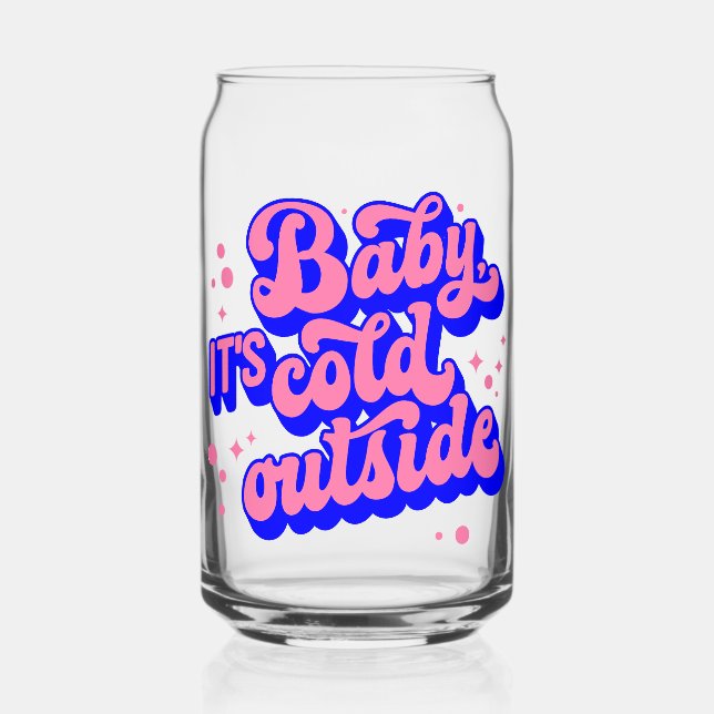 Kindermädchen, kalt draußen im Winter. Dosenglas (Vorderseite)