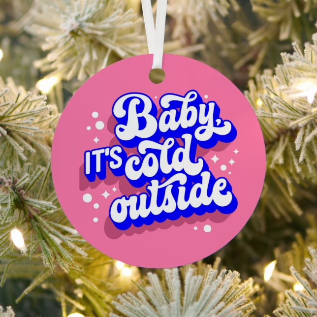 Kindermädchen, kalt draußen im Winter. Ornament Aus Metall (InSitu)