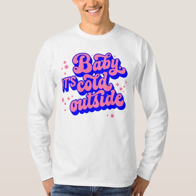 Kindermädchen, kalt draußen im Winter. T-Shirt (Vorderseite)