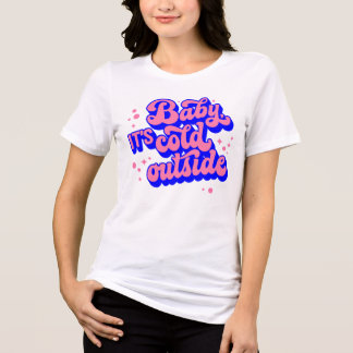 Kindermädchen, kalt draußen im Winter. Tri-Blend Shirt