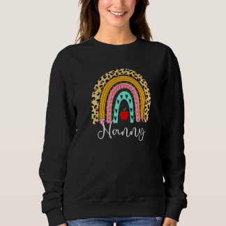 Kindermädchen Leopard Regenbogen Zurück zur Schule Sweatshirt