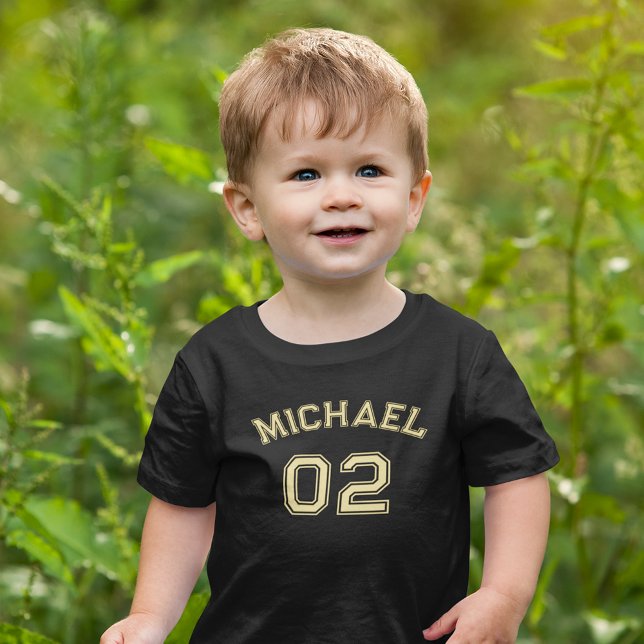 Kindermädchen Name Jersey Nummer Sportwolle Kleinkind T-shirt (Toddler Boy Girl Name Jersey Number Sports Cotton Toddler T-shirt)