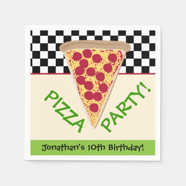 Kindermädchen Pizza-Party Serviette (Vorderseite)