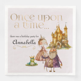 Kindermädchen Prinzessin und Frosch rosa Serviette