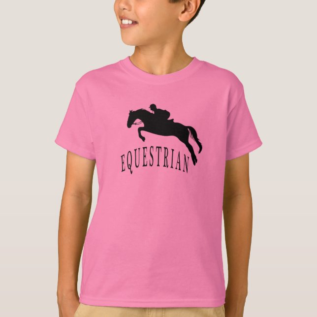 Kindermädchen-Reiterpullover-Reiten T-Shirt (Vorderseite)