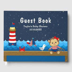 Kindermädchen Rot- und Navy-Baby-Dusche Gästebuch