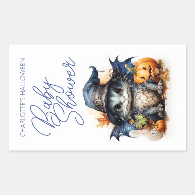 Kindermädchen Wasserfarbe Kinderdusche Rechteckiger Aufkleber (Vorderseite)