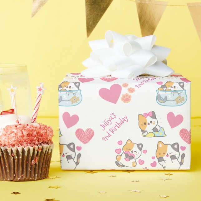 Kindermädchen zum Geburtstag Geschenkpapier (Geburtstagsparty)