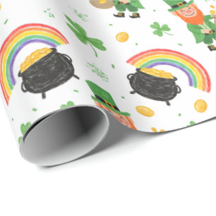 Kindermalstil Spaß am St. Patrick's Day  Geschenkpapier
