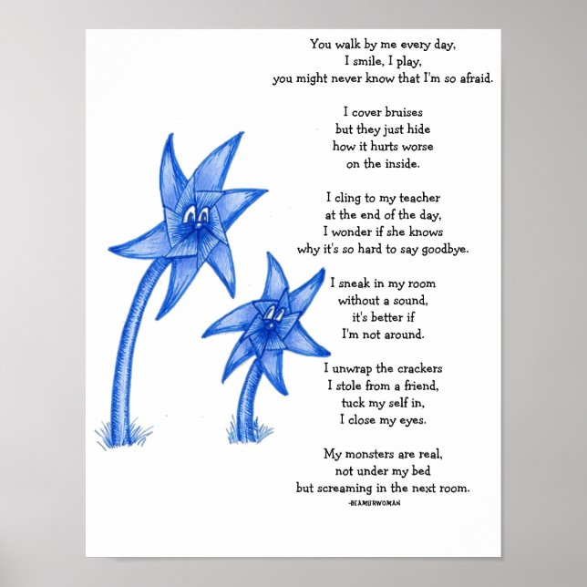 Kindermissbrauch Aufklärung Gedicht Art Poster (Vorne)