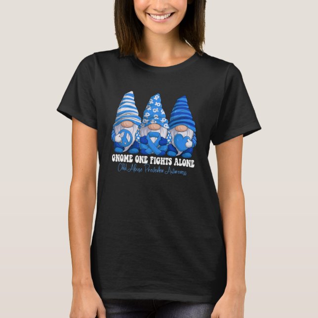 Kindermissbrauchsprävention Monat Blue Ribbon T-Shirt (Vorderseite)