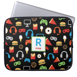 Kindermit Monogramm Videospiel-Party-MusterGamer Laptopschutzhülle