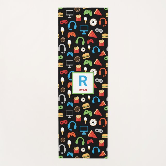 Kindermit Monogramm Videospieltech-PartyGamer Yogamatte (Vorderseite)