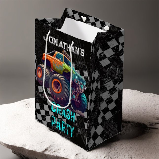 Kindermonster Truck Kundgebung Geburtstagsparty Mittlere Geschenktüte (Von Creator hochgeladen)