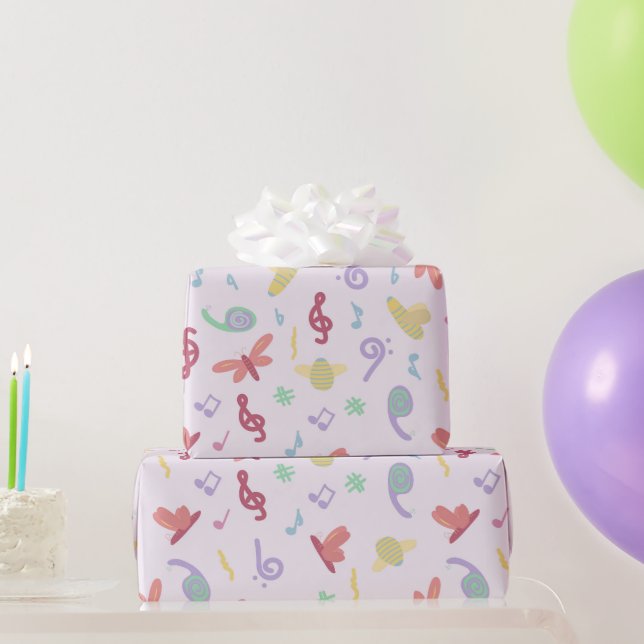 Kindermusikmuster Geschenkpapier (Partygeschenke)