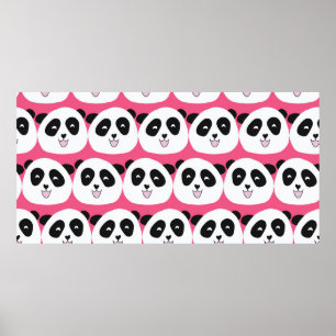 Kindermuster Panda ist eine nahtlose Vintage Wiede Poster
