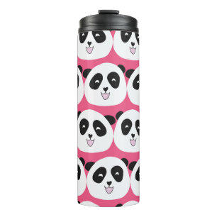 Kindermuster Panda ist eine nahtlose Vintage Wiede Thermosbecher