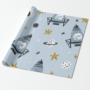 Kindernahtloses Muster mit handgezeichnetem Leerze Geschenkpapier