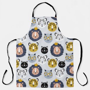 Kindernahtloses Muster mit handgezogenen Löwen ti Schürze