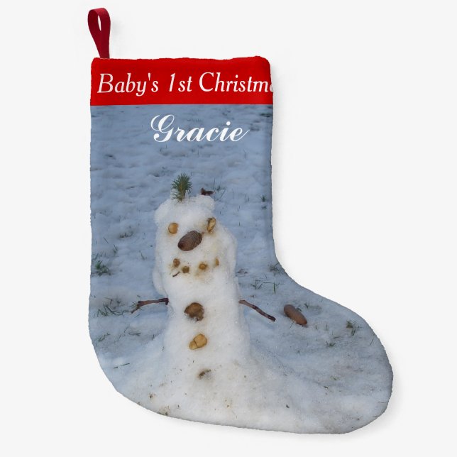 Kindername des ersten Weihnachtsschneemanns Kleiner Weihnachtsstrumpf (Vorderseite)