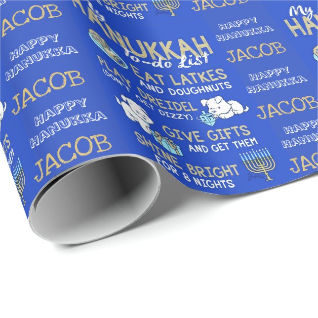 Kindername Hanukkah Wrapping Paper Geschenkwrap Geschenkpapier (Rolleneckpunkt)