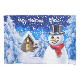 Kinderpaar Kissen Weihnachtsschneemann Kissenbezug