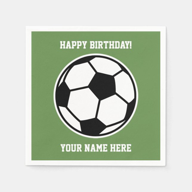 Kinderparty zum Thema Fußball Serviette (Vorderseite)