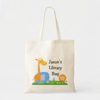Kinderpersonalisierte Safari-Tier-Taschen-Tasche