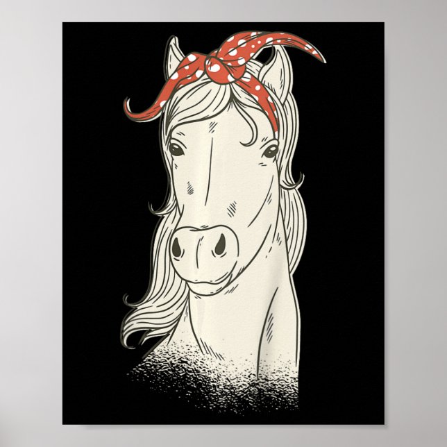 Kinderpferd mit Bandana - Niedliche Reitstour Poster (Vorne)