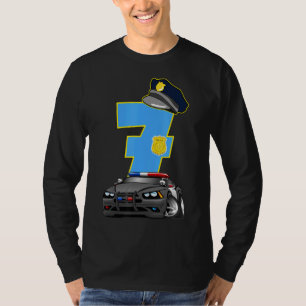 Kinderpolizei Auto 7. Geburtstag 7 Jahre alter Pol T-Shirt