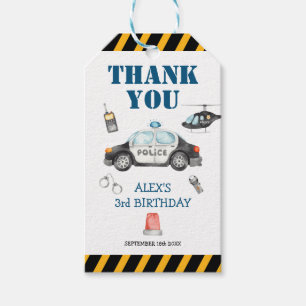 Kinderpolizei Geburtstagsparty Danke Geschenkanhänger