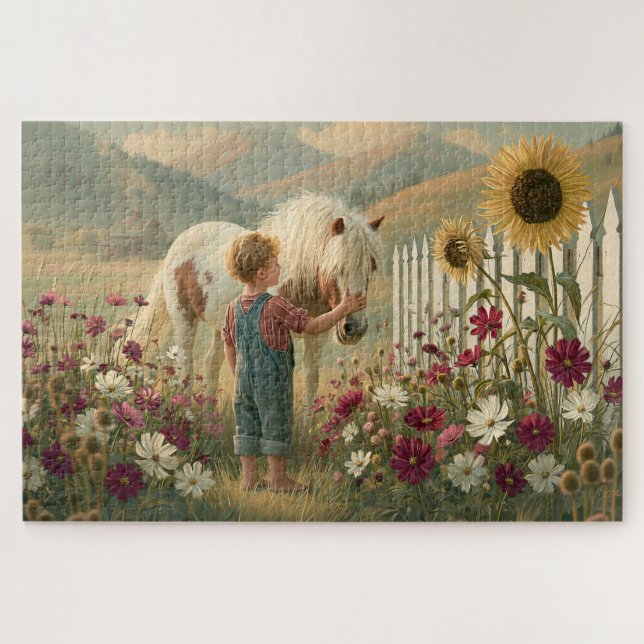 Kinderpony Wildblumen Berge Wiese (Horizontal)