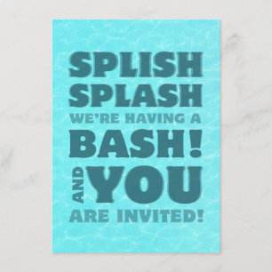 Kinderpool-Party Splish Spritzen-Einladung Einladung