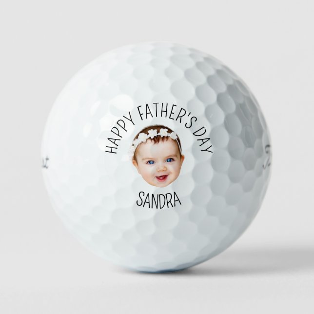 Kinderportrait Neuer Papa Ankündigung des Vaters Golfball (Vorderseite)
