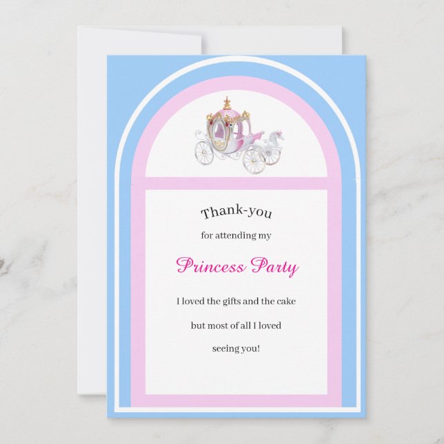 Kinderprinzessin Geburtstagsparty Flat Dankeschön  Dankeskarte (Vorderseite)