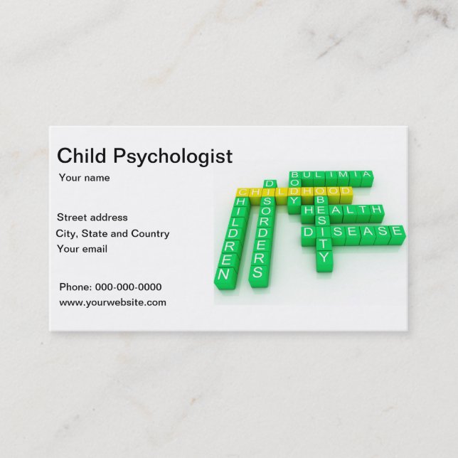 Kinderpsychologe-Psychiaters-Visitenkarte Visitenkarte (Vorderseite)