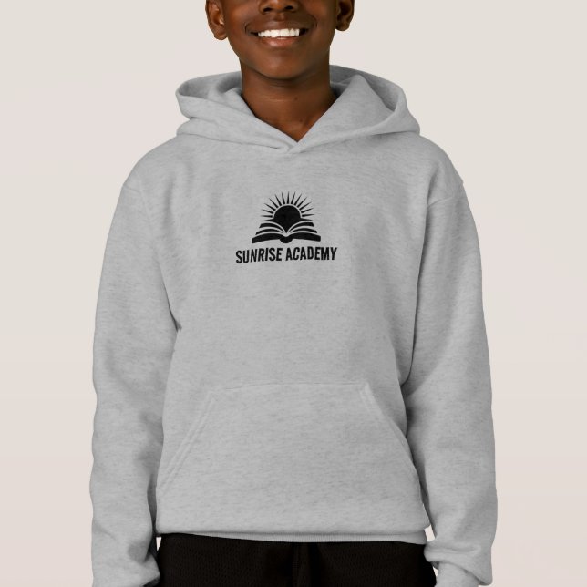 Kinderpullover Minimal Schwarzes Logo Style Hoodie (Vorderseite)