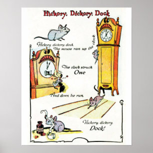 Kinderreim "Hickory Dickory Dock" Poster