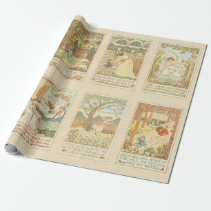 Kinderreim Vintage-Kunst Geschenkpapier