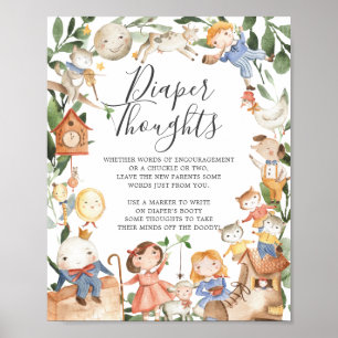 Kinderreime Baby Shower Windel Gedanken Schild