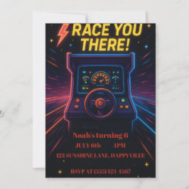 Kinderrennen Geburtstagsfeier Einladungskarte