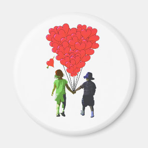 Kinderromantisches Herzballondesign Magnet