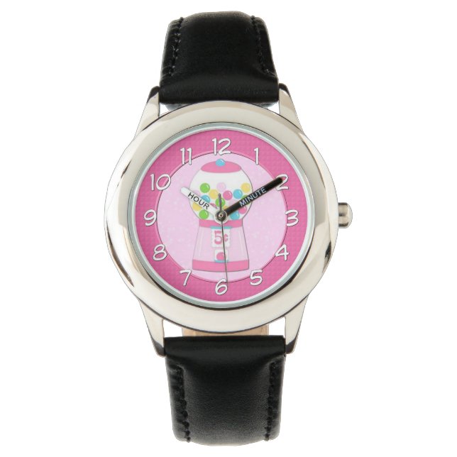 Kinderrosa Armbanduhr (Vorderseite)