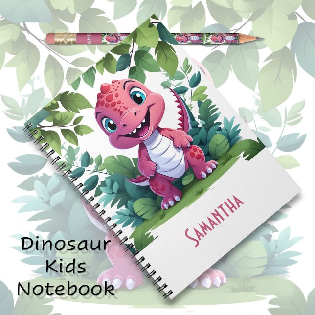 Kinderrosa Dinosaurier-ErlebnisNotebook Notizblock (Von Creator hochgeladen)