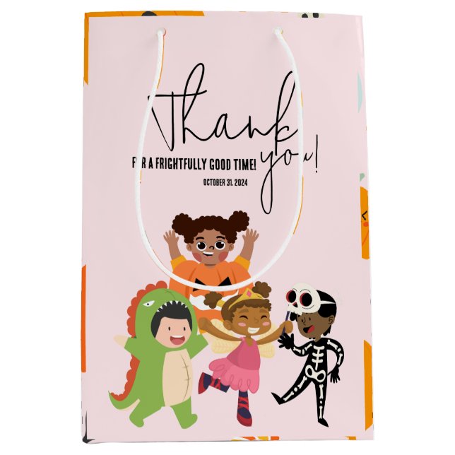 Kinderrosa Halloween Kostüm Party Essentials Medi Mittlere Geschenktüte (Vorderseite)