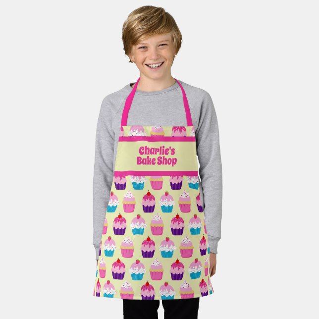 KINDERS süße Cupcake-Leckereien Personalisierte Sc Schürze (Getragen)