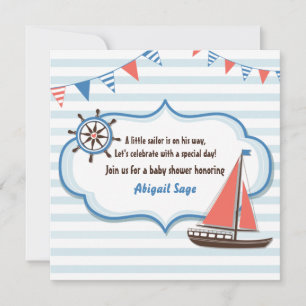 Kinderschiff Kinderdusche Einladungen für Jungen