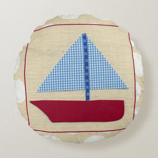 Kinderschiff von Chariklia Zarris Rundes Kissen (Vorderseite)