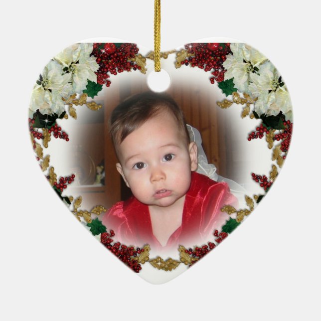 Kinderschmuck für das erste Weihnachtsfest im Foto Keramikornament (Hinten)