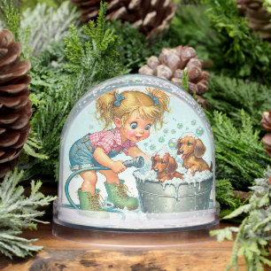 KINDERSCHNEE GLOBE IN DER VERBESSERTEN DACKEL SCHNEEKUGELN